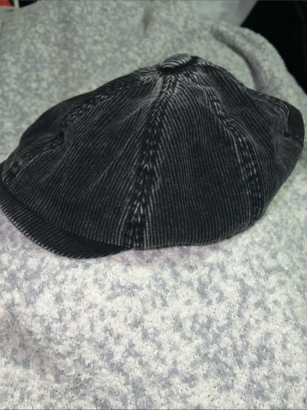 Vintage Corduroy Newsboy Cap Black